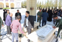 آیین تجدید میثاق با شهدا و محکومیت جنایات امریکا و اسرائیل همزمان با اولین روز کاری سال جدید